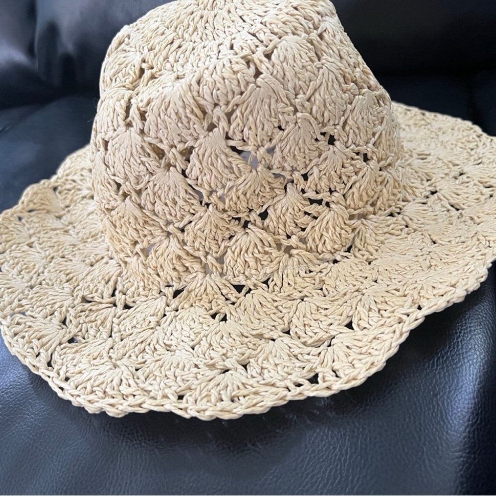New Janie and Jack Crochet Straw Sun Hat 4-5 Years - Picture 3 of 3